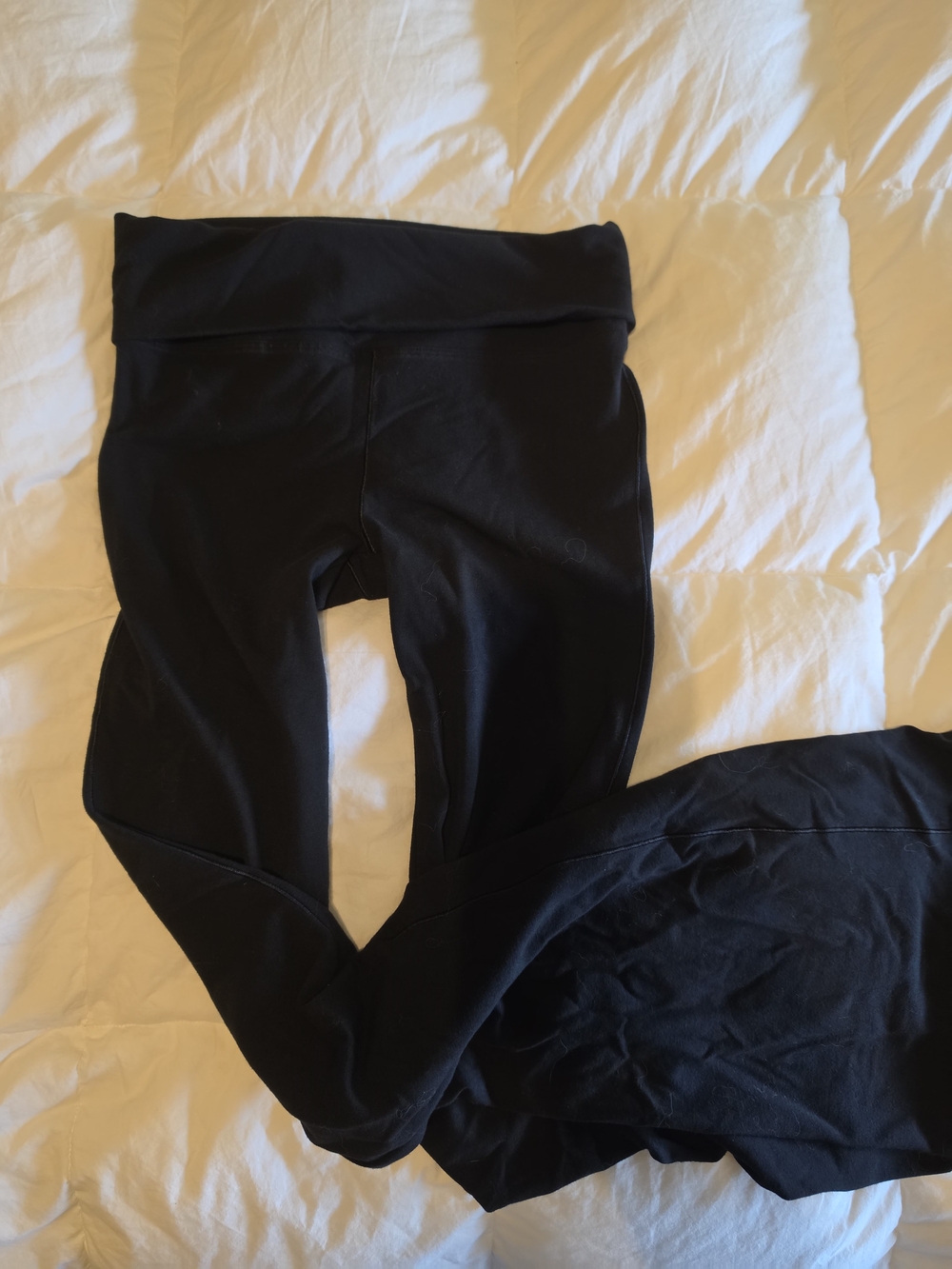 PINK Victoria's Secret Black Fold-Over Waist Leggings